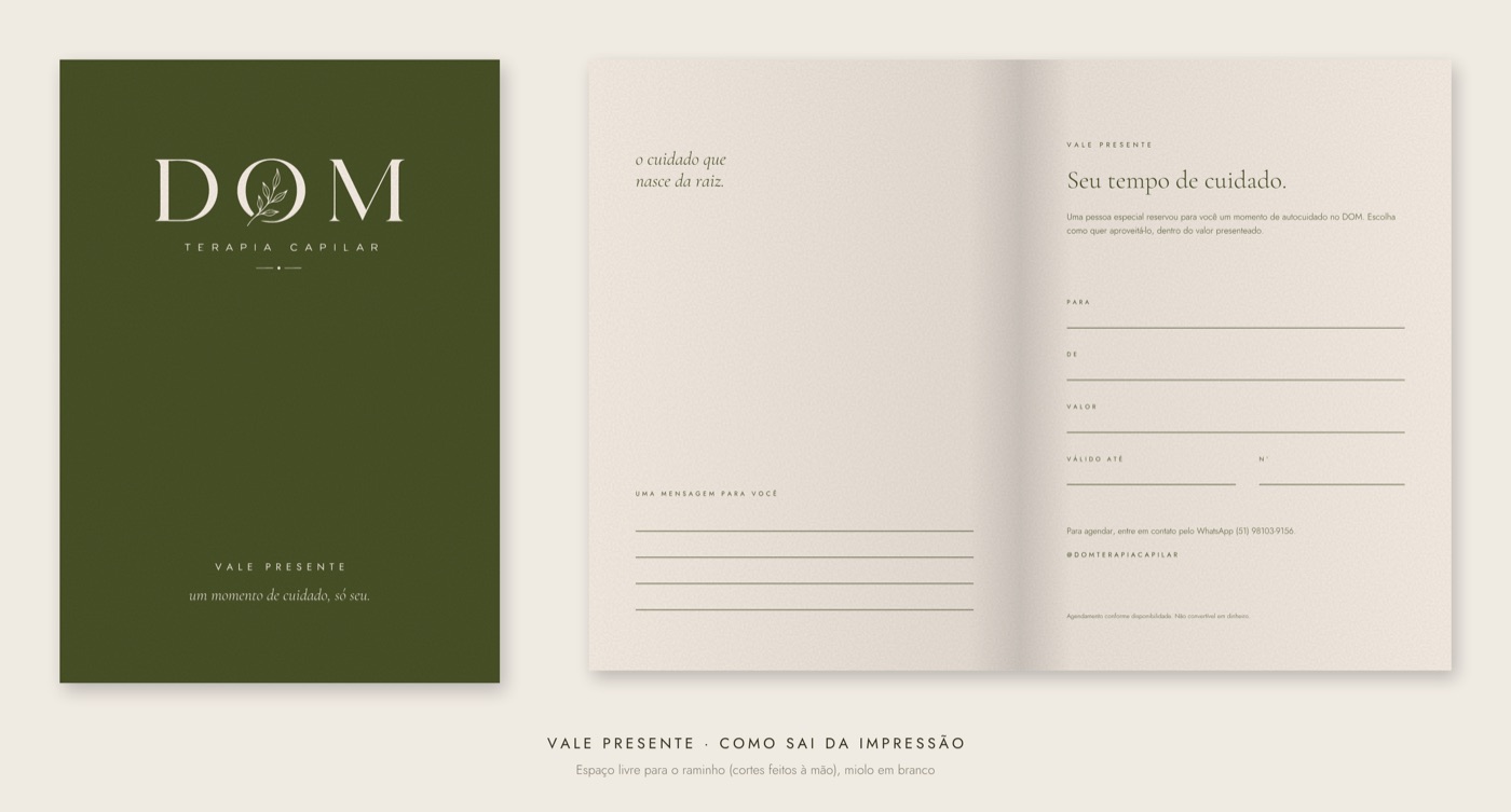 DOM printed gift card